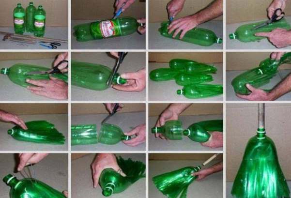 веник из пластиковой бутылок